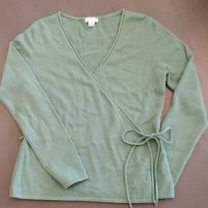 Cashmere faux wrap sweater